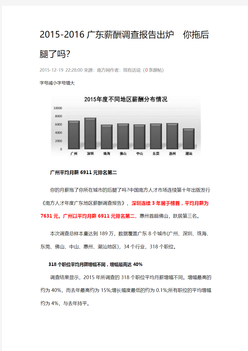 2015-2016-广东薪酬调查报告出炉