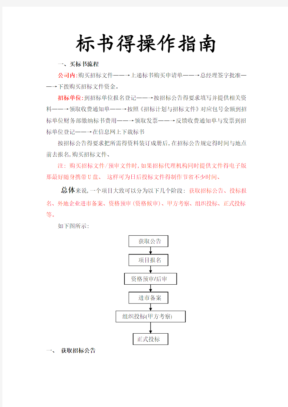 标书的制作流程