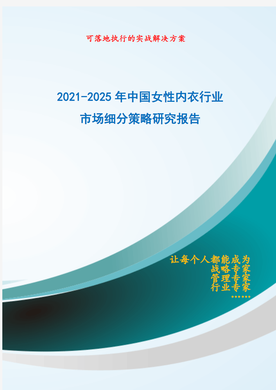 2021-2025年中国女性内衣行业市场细分策略研究报告