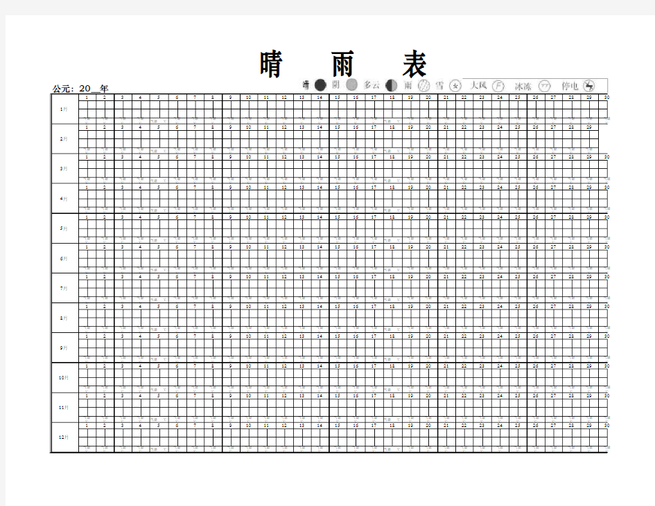 工程晴雨表Excel模板