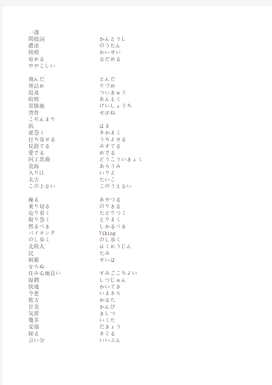 日语综合教程第六册 单词表