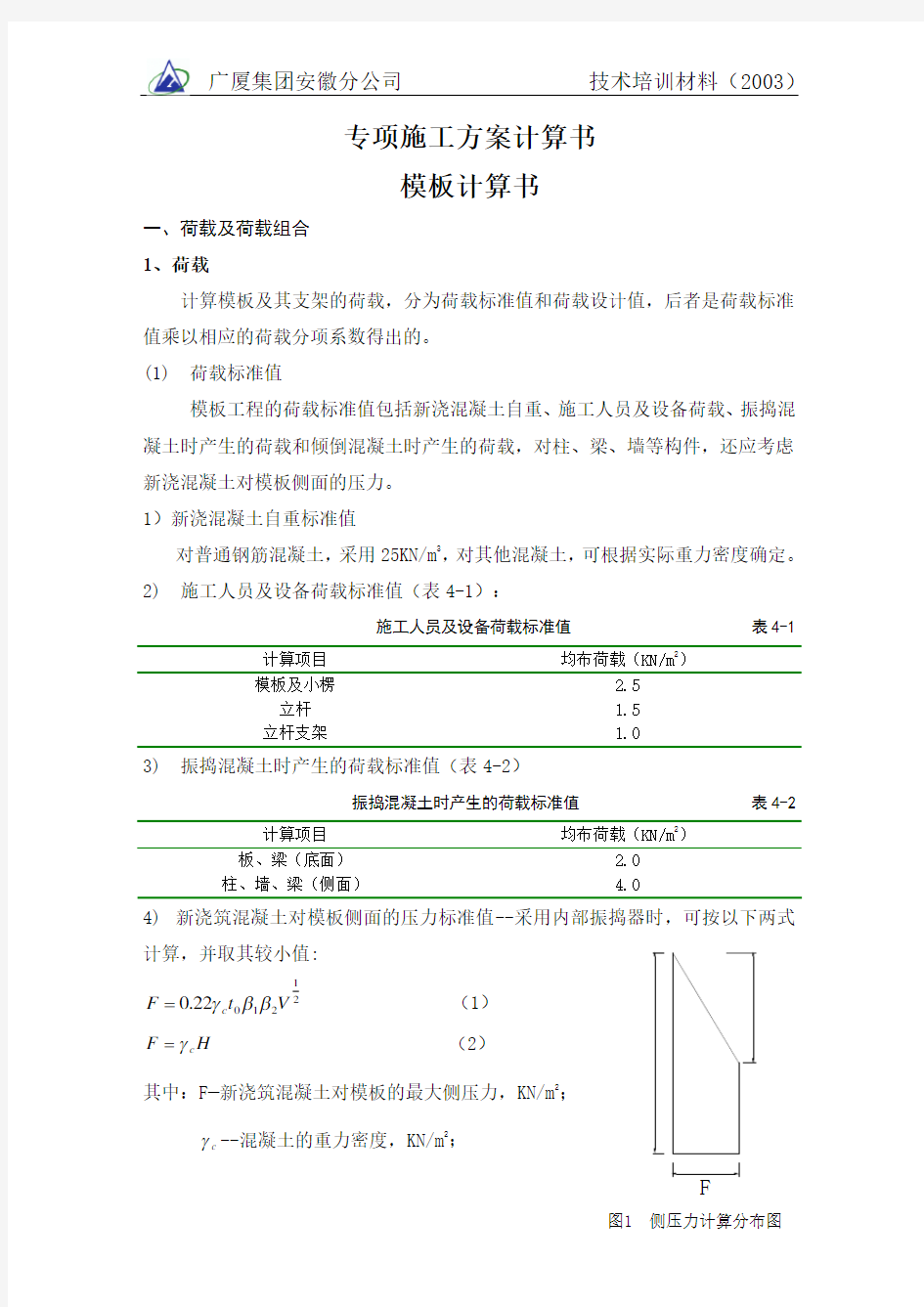 专项施工方案计算书