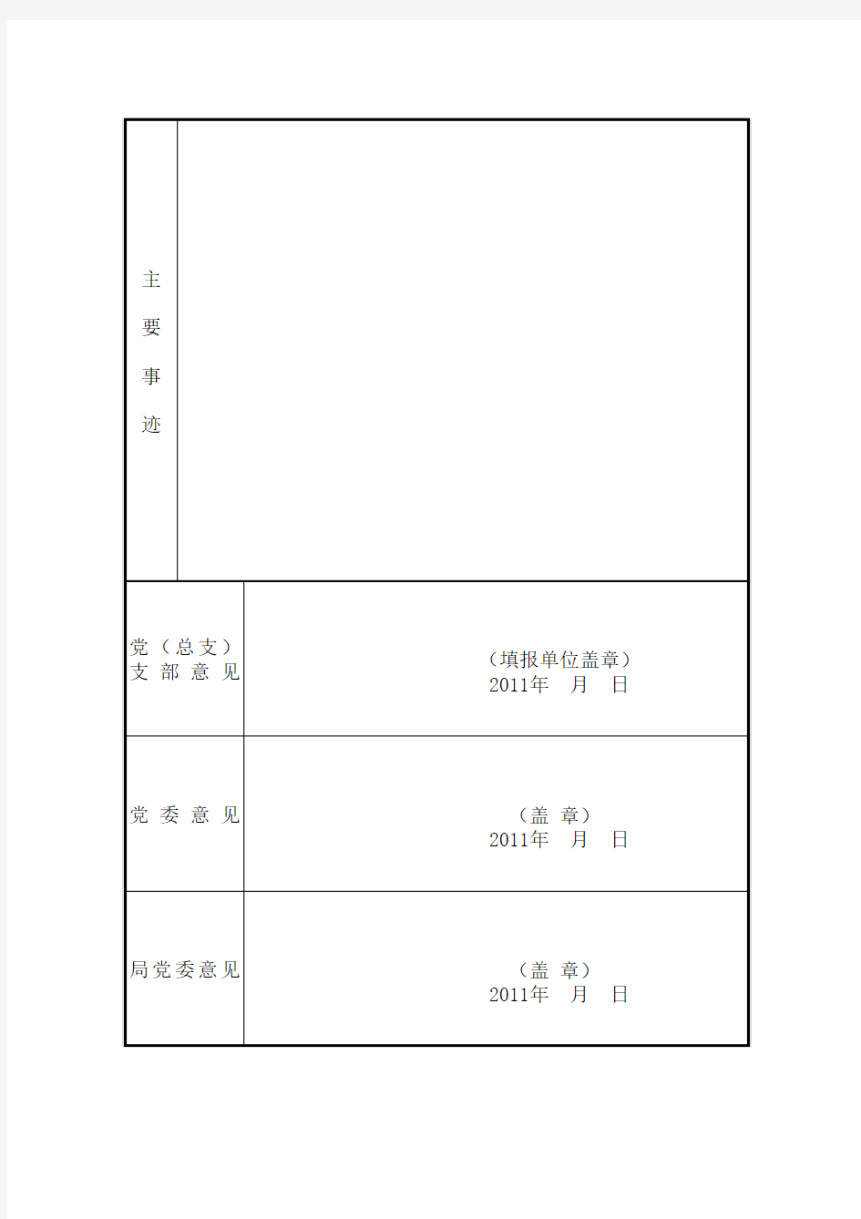 优秀共产党员、优秀党务工作者(推荐和审批表)