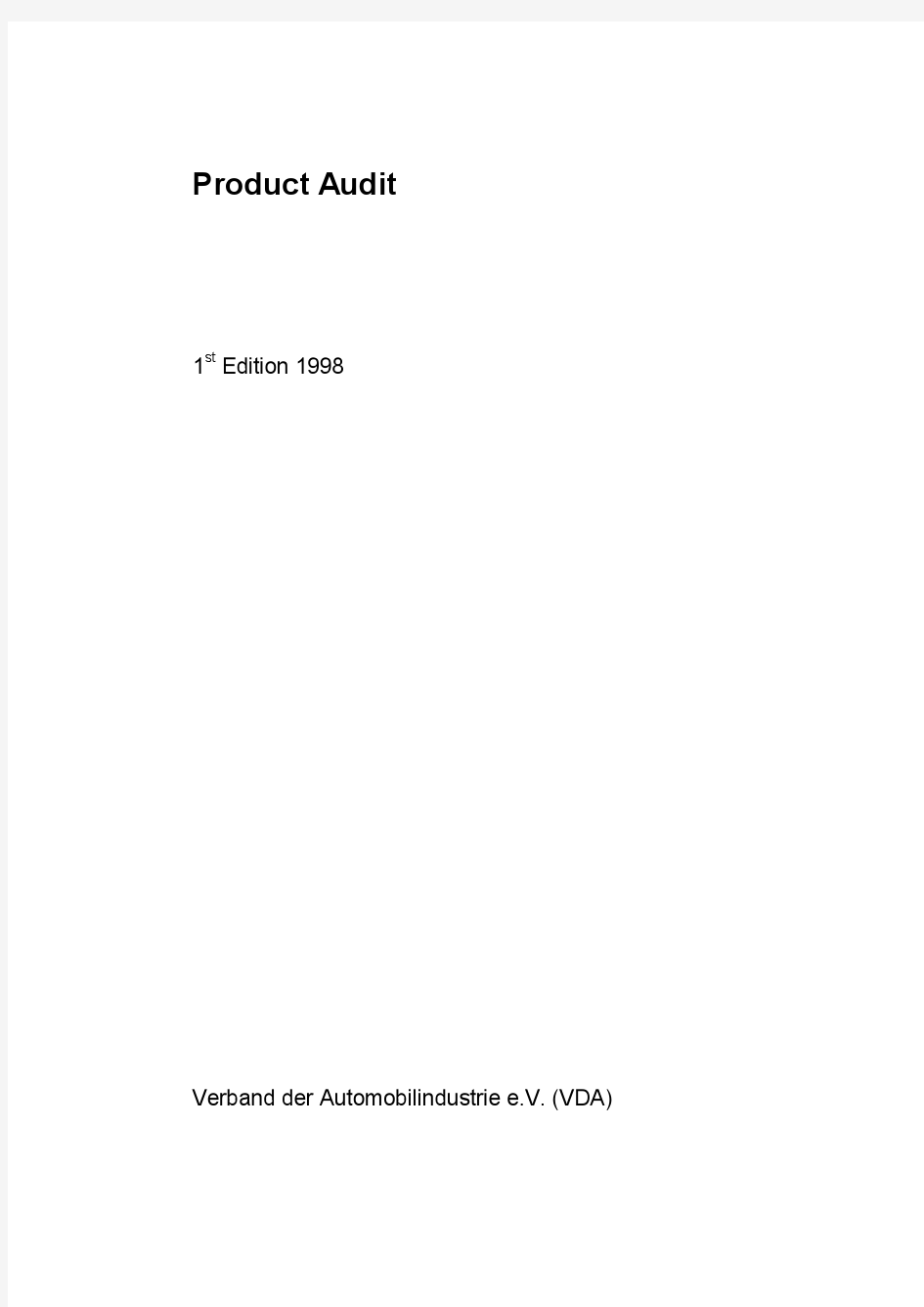 德国汽车工业质量标准-vda6.Part5(ProductAudit)