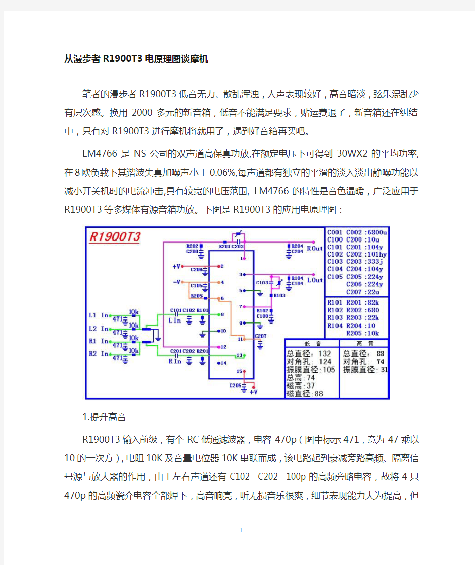 漫步者R1900T3摩机经验之谈