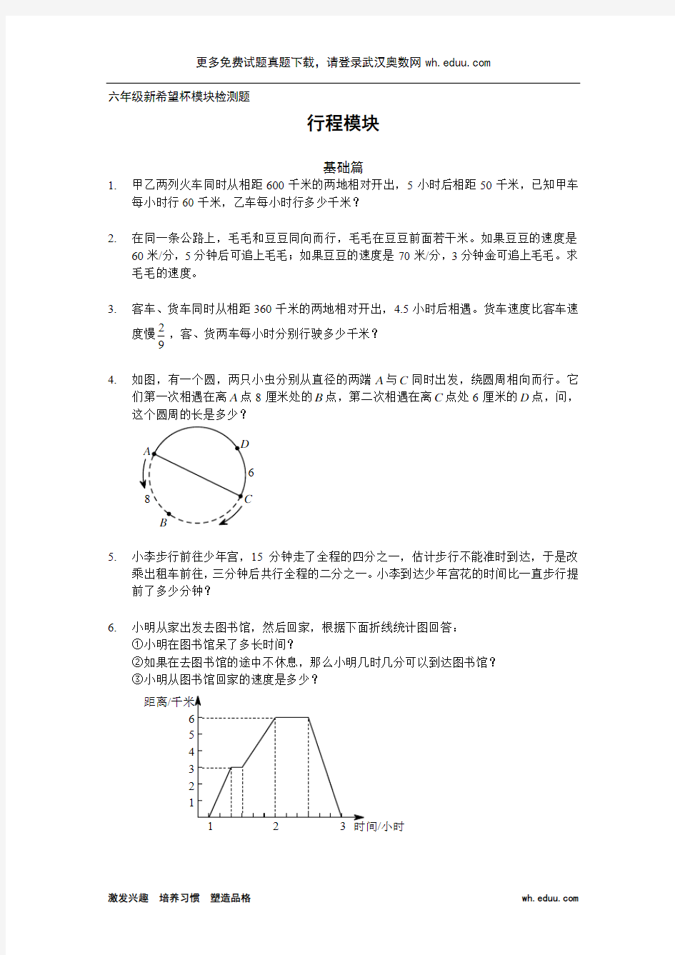 小学奥数行程问题-新希望杯