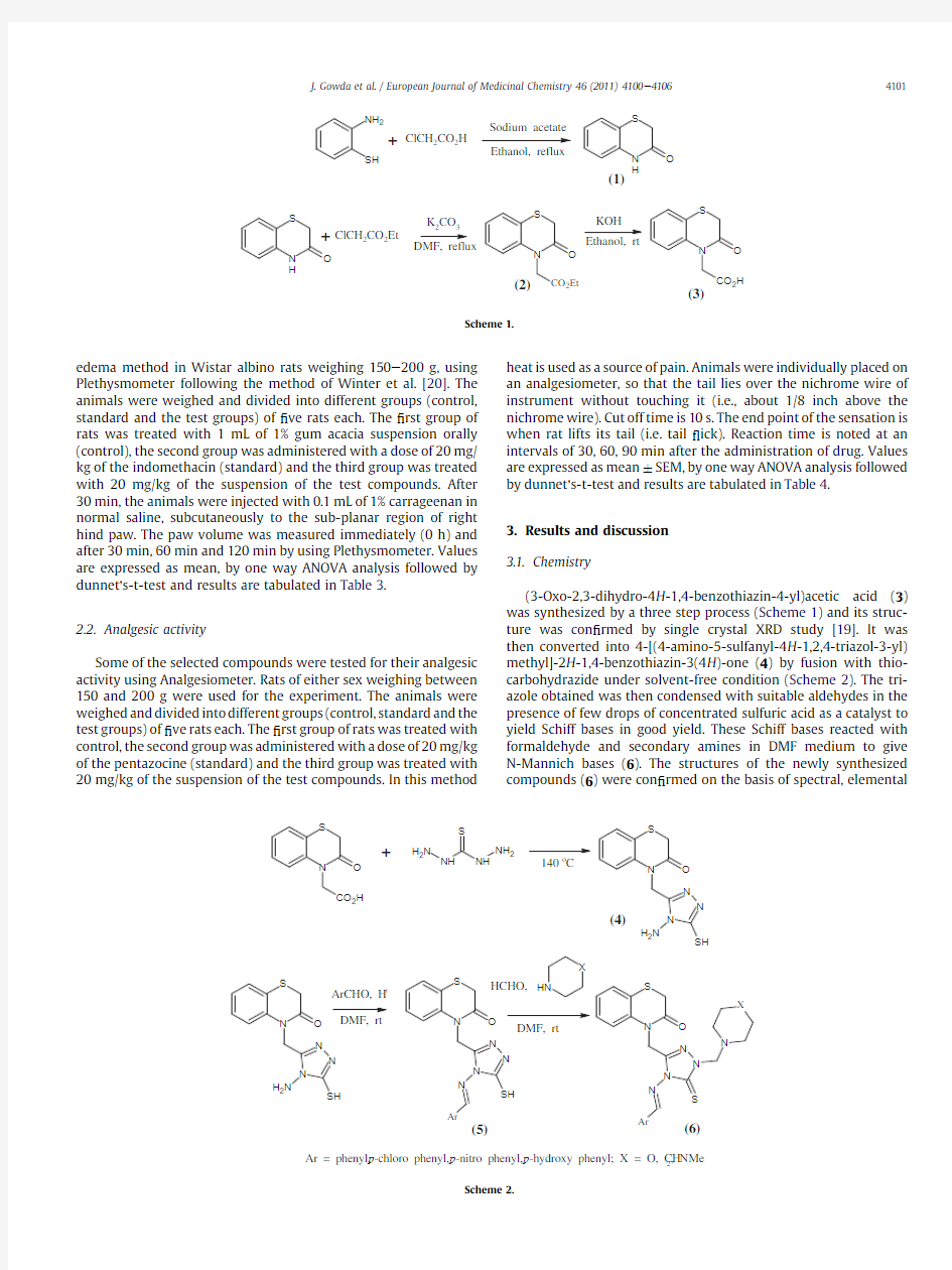 European Journal of Medicinal Chemistry 46 (2011) 4100e4106