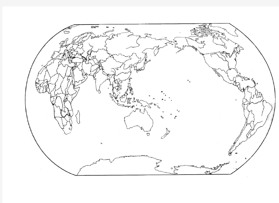 中国世界地图空白图.
