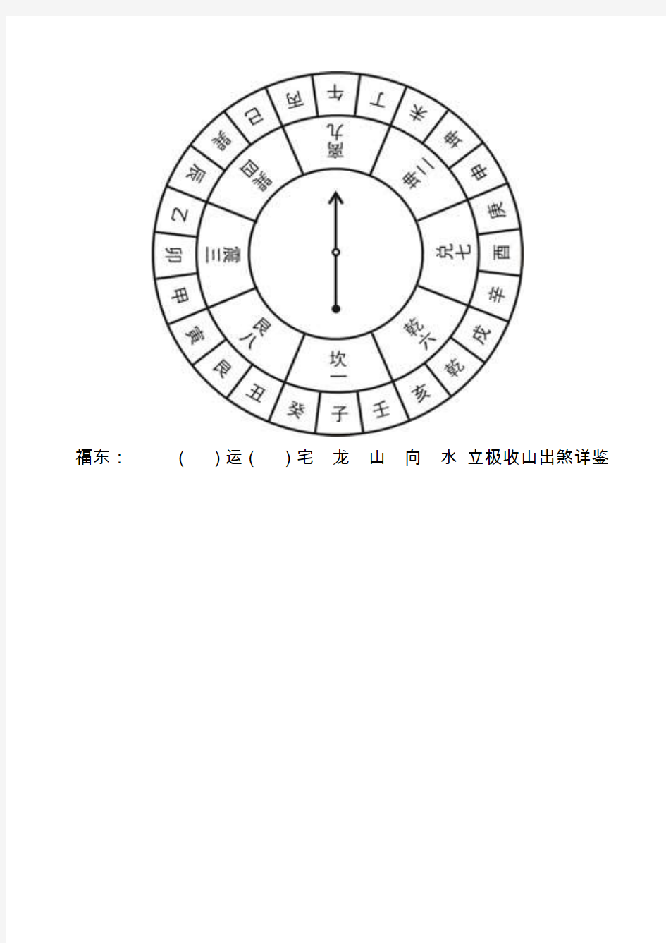 福东理气立向收山出煞表