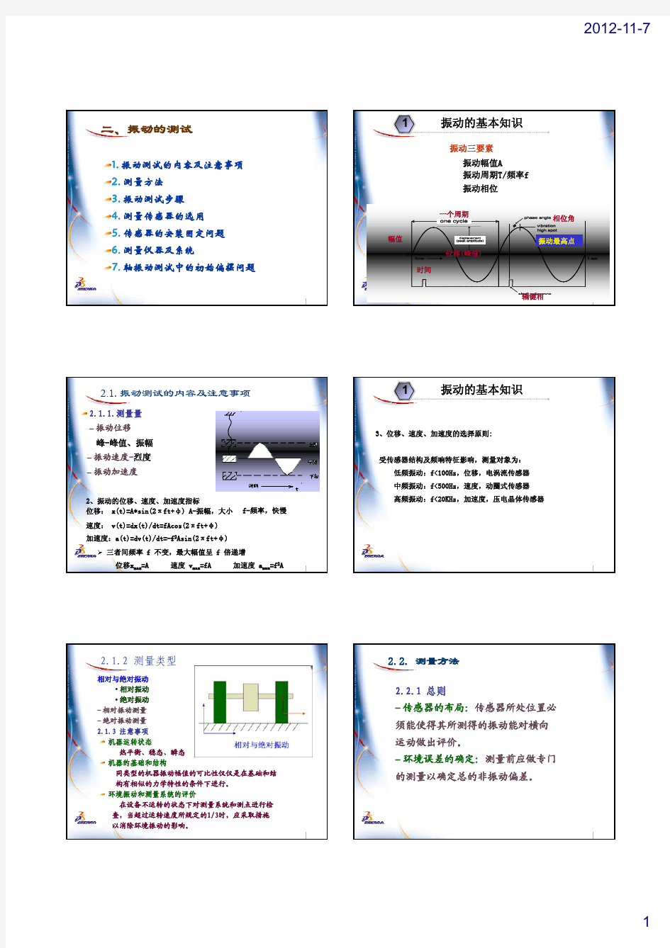 振动的测量