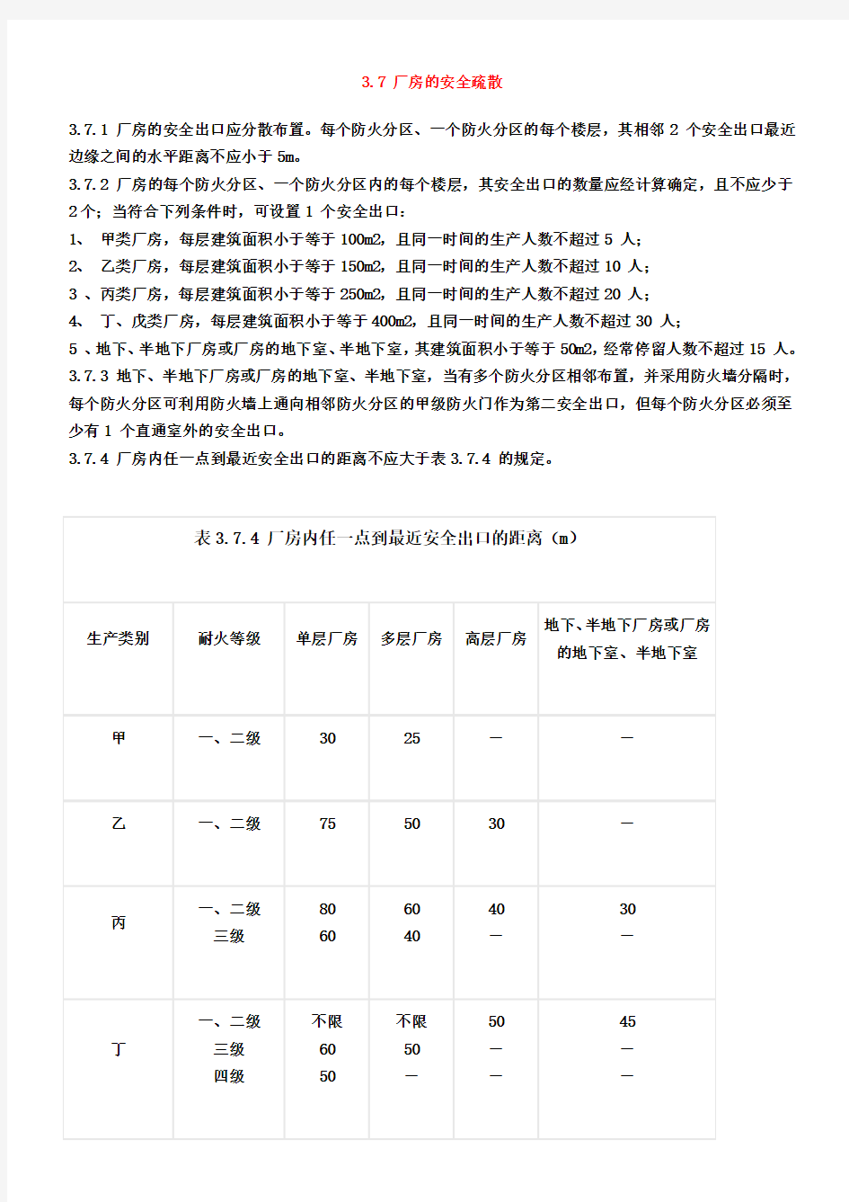 安全出口设置要求