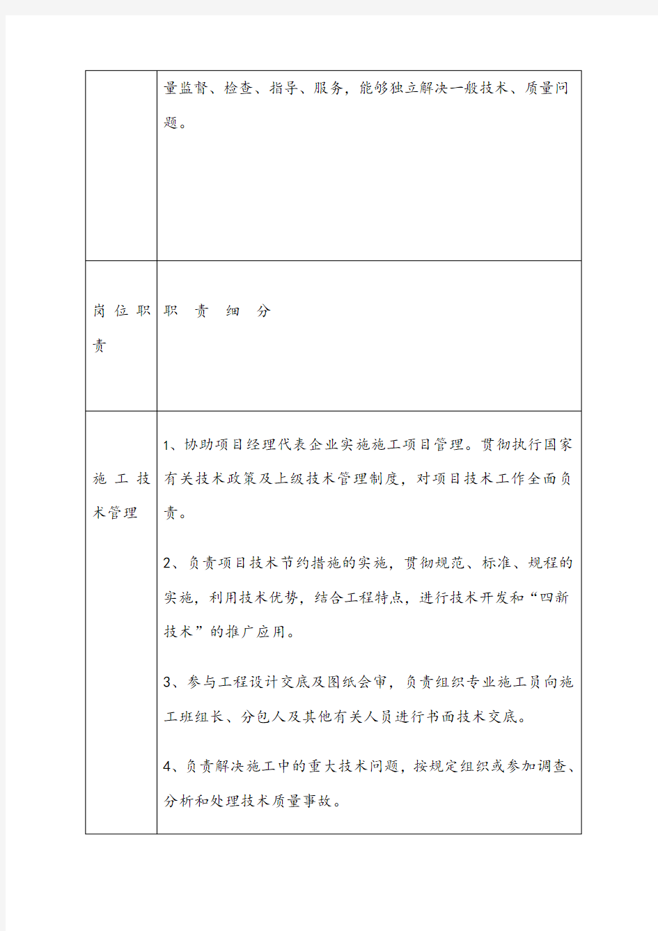 项目技术负责人岗位技能基本素质标准