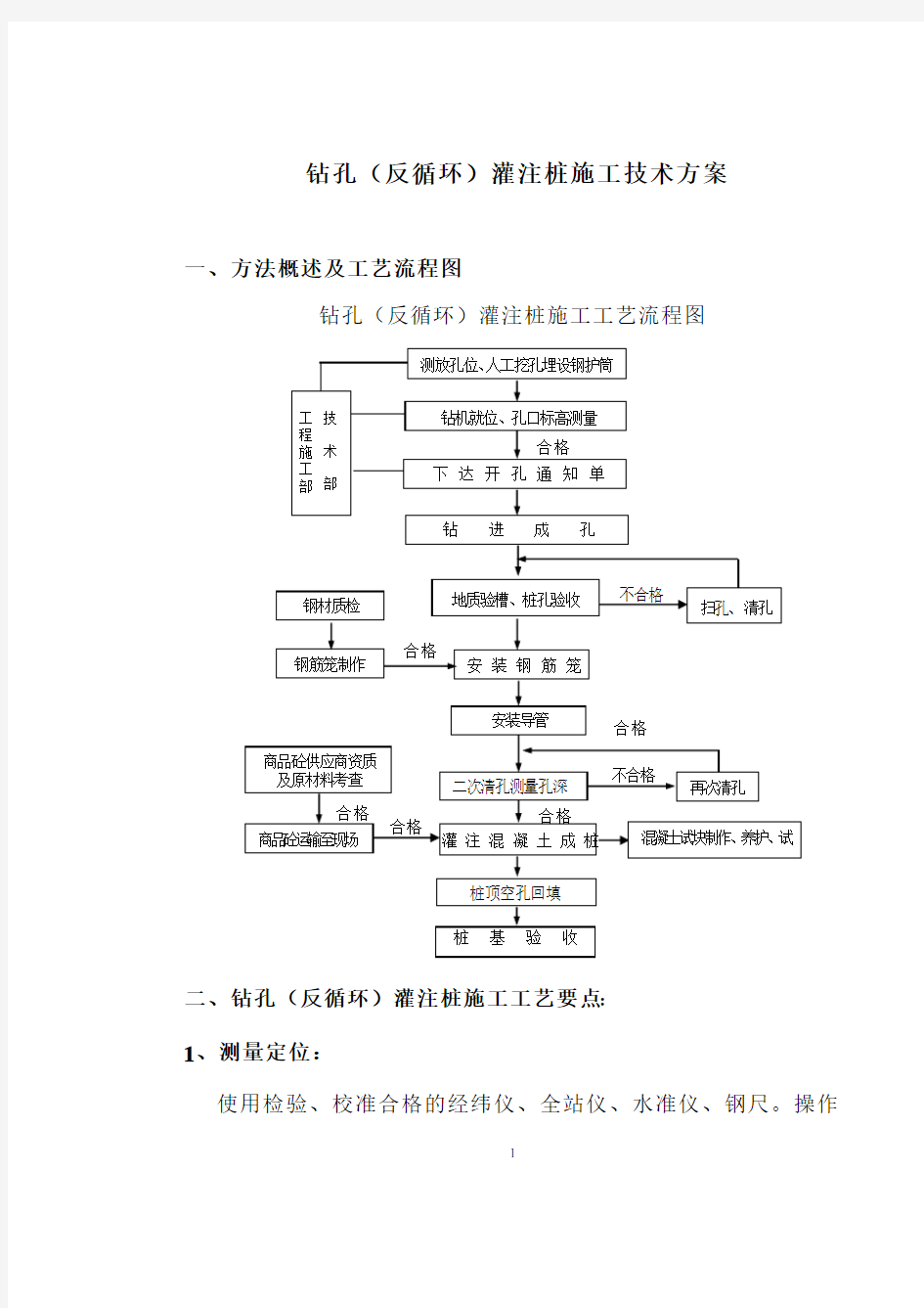 钻孔反循环灌注桩施工工艺