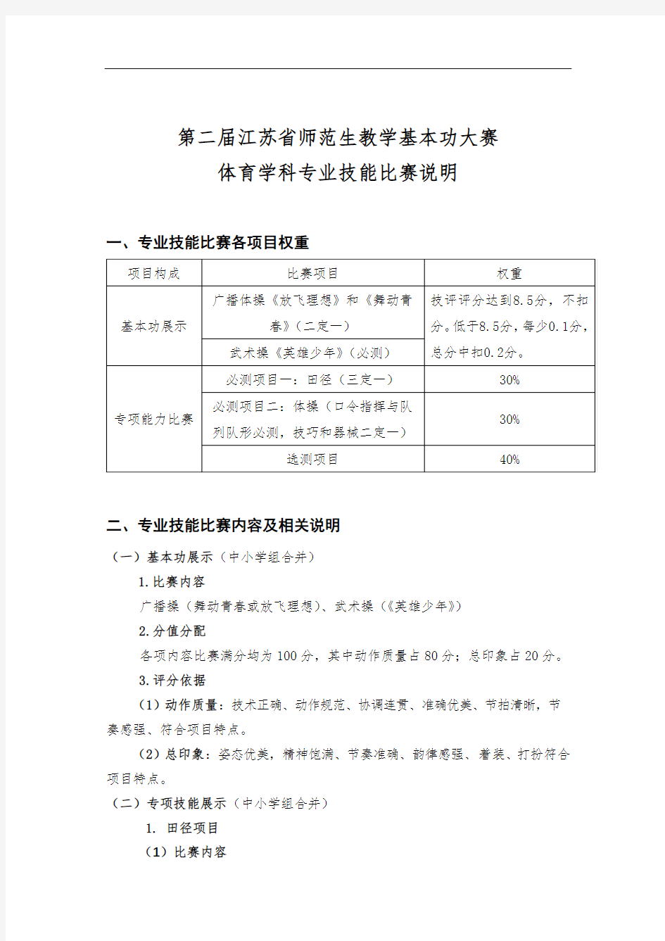 第二届江苏省师范生教学基本功大赛实施方案【模板】