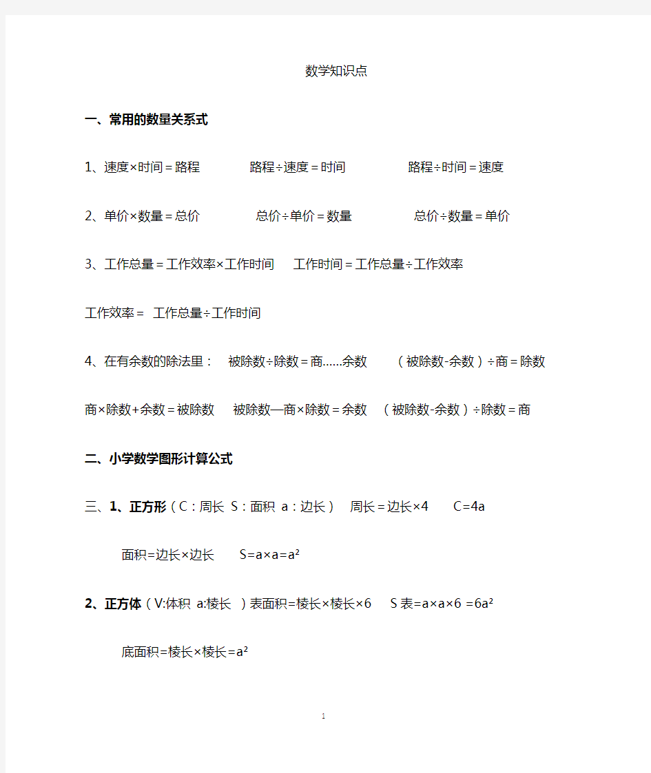 数学重点知识点总结