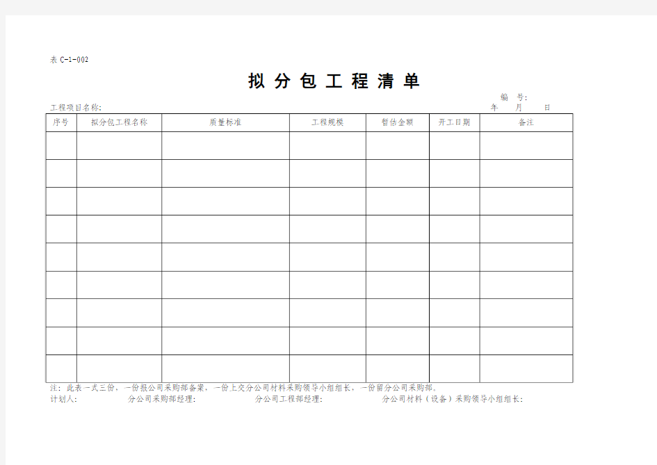 最新企事业单位招标、采购管理表格汇编 41页