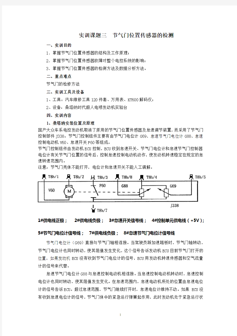 3节气门位置传感器的检测