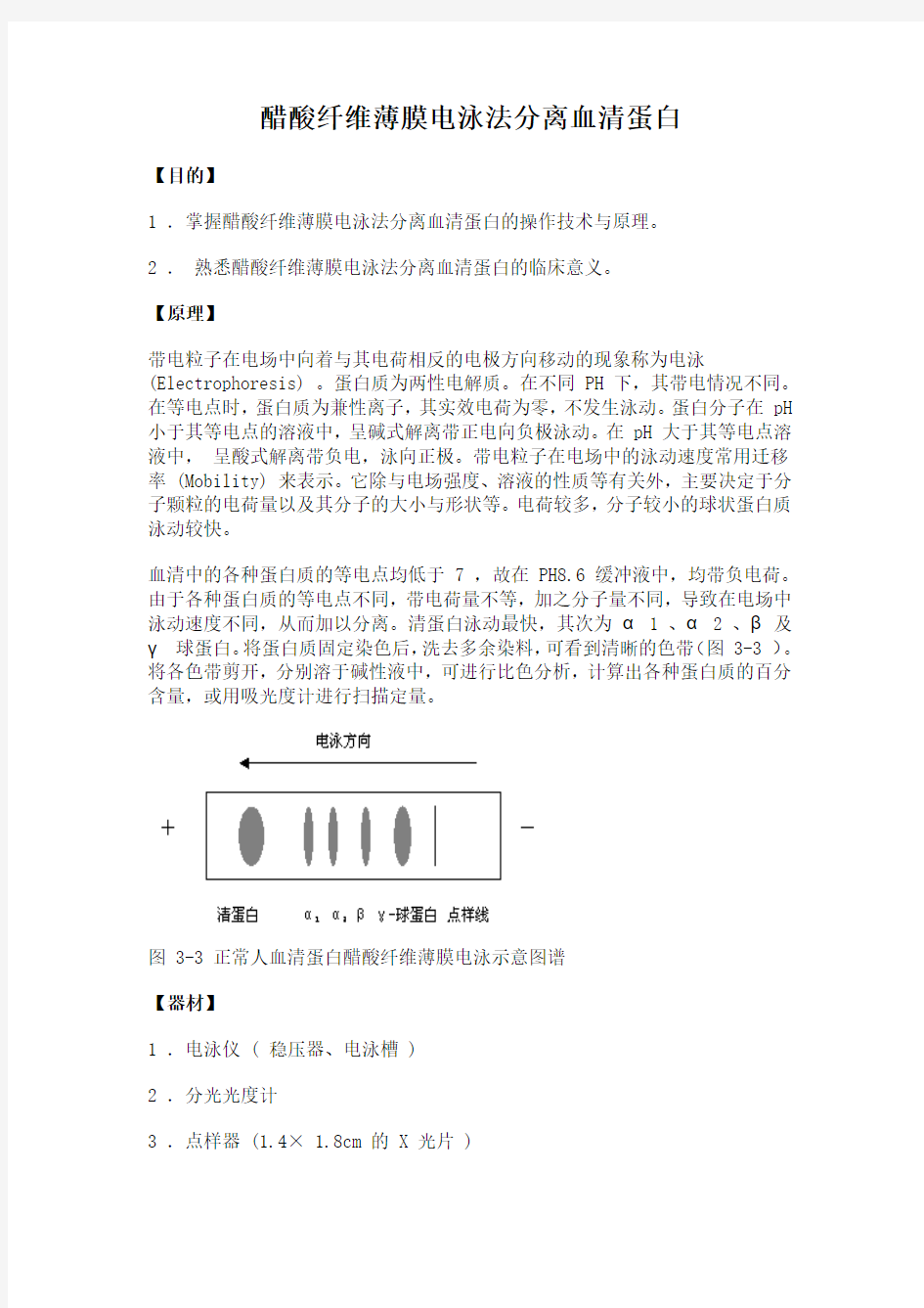 04 生物化学实验--醋酸纤维薄膜电泳法分离血清蛋白