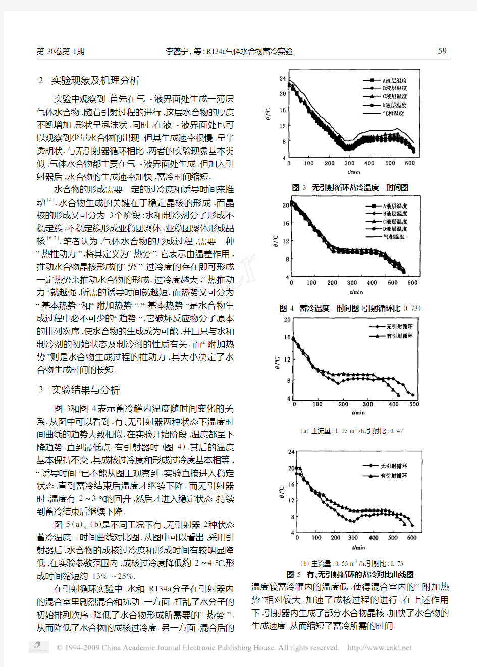 R134a气体水合物蓄冷实验