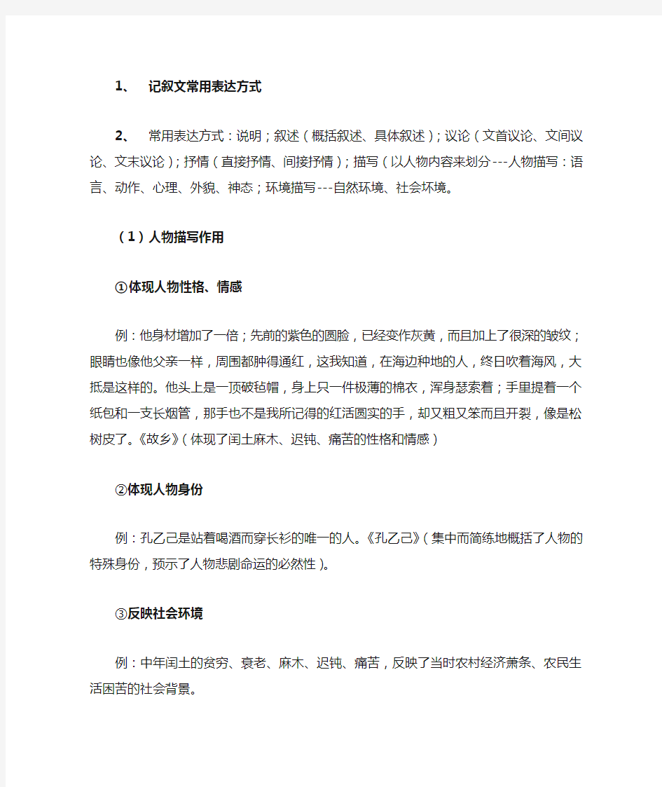 分析常用表达方式