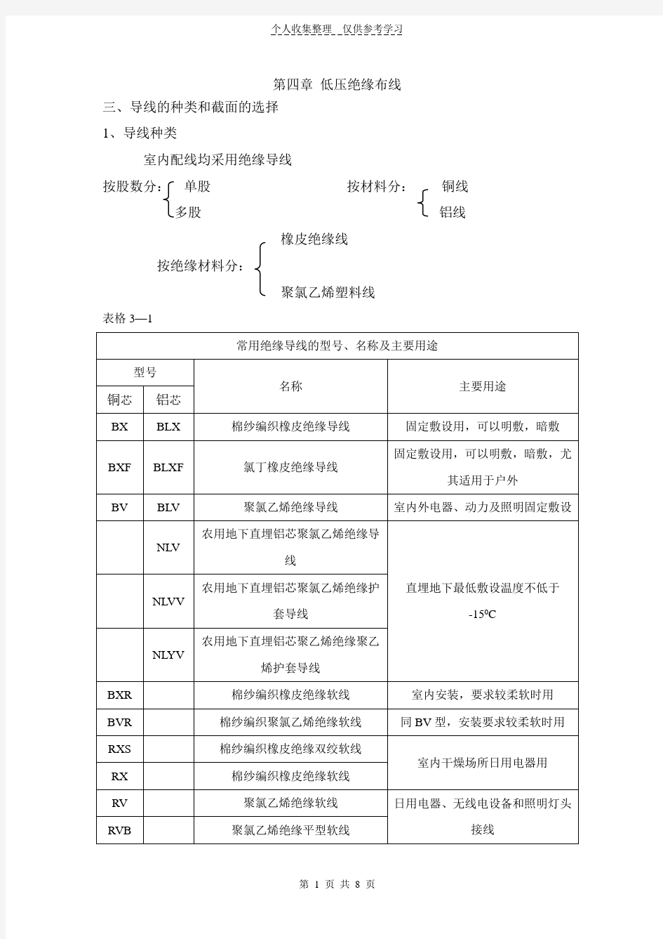 3导线的种类和截面的选择