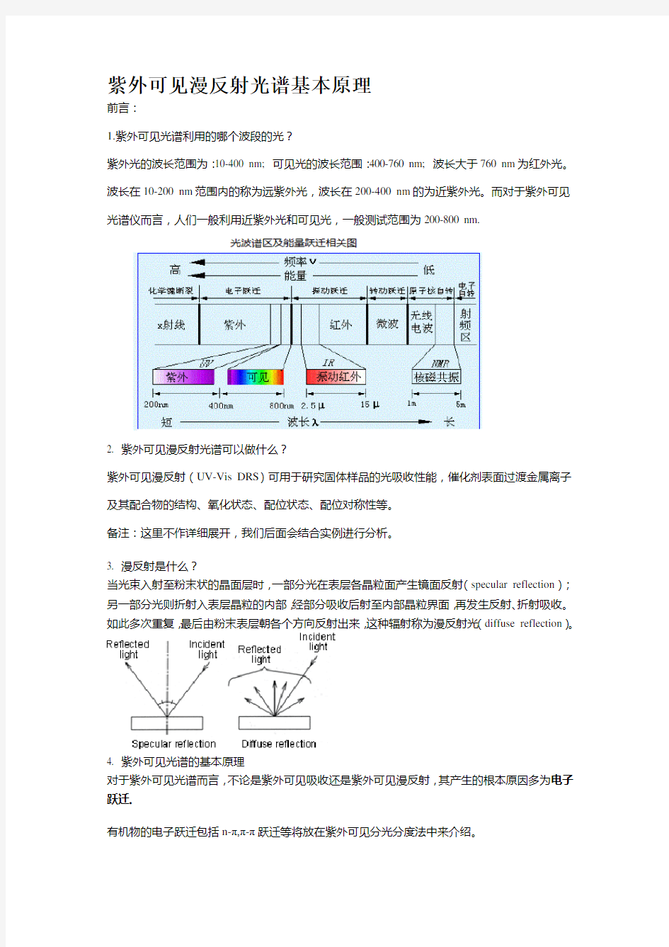 (完整版)紫外可见漫反射光谱基本原理