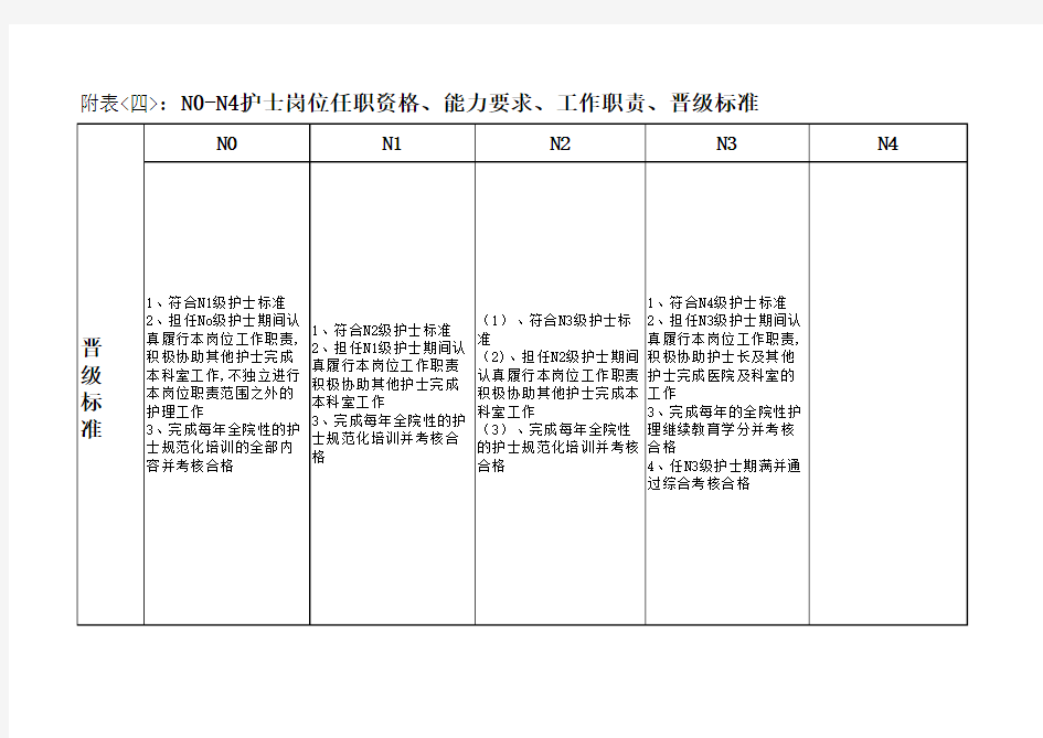 护士分层级细则