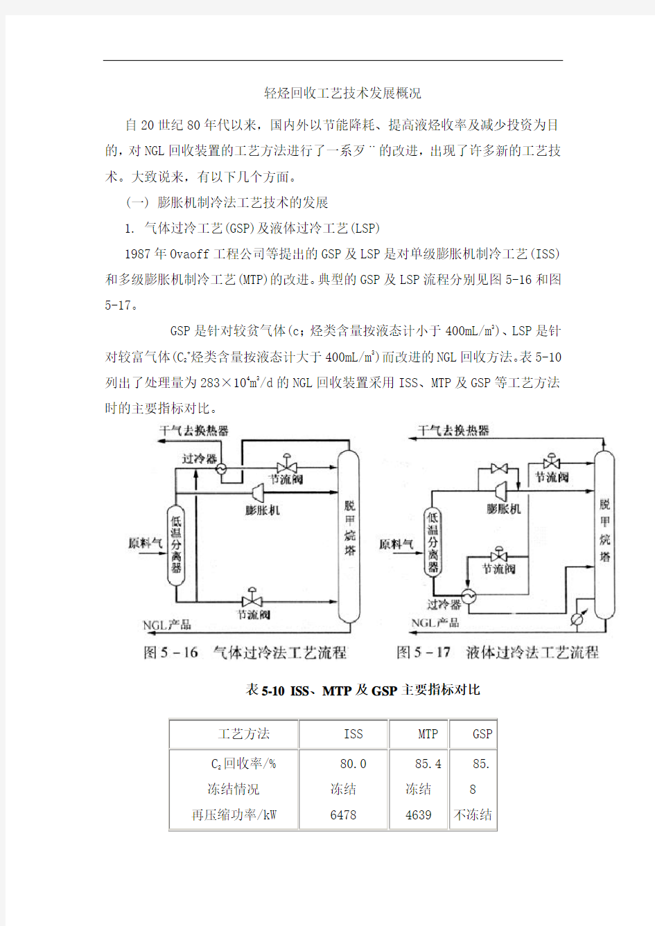 (工艺技术)轻烃回收工艺技术发展概况