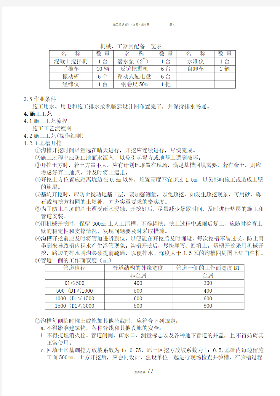 排水管道安装施工工艺标准