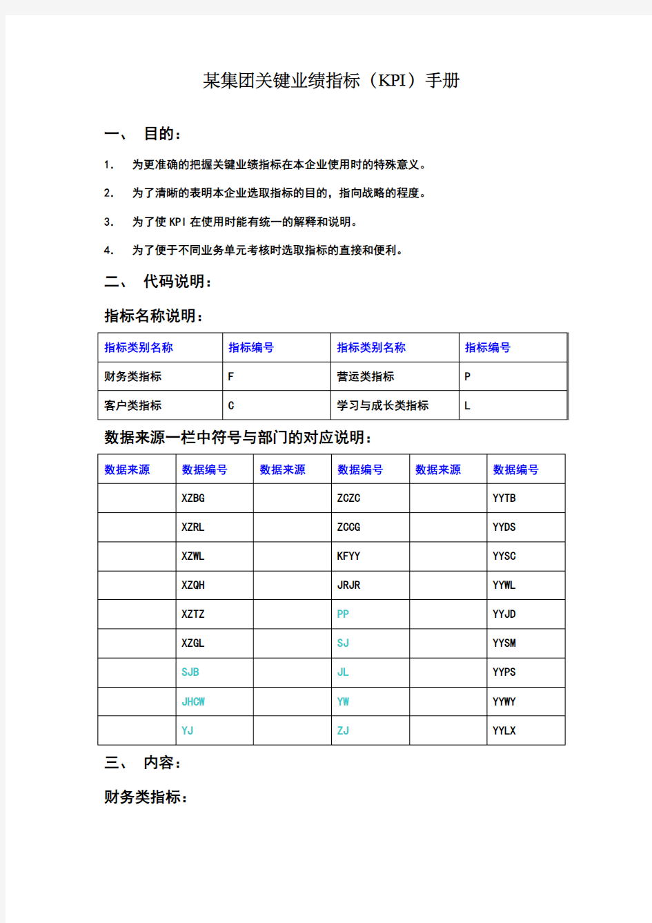 关键业绩指标(KPI)手册