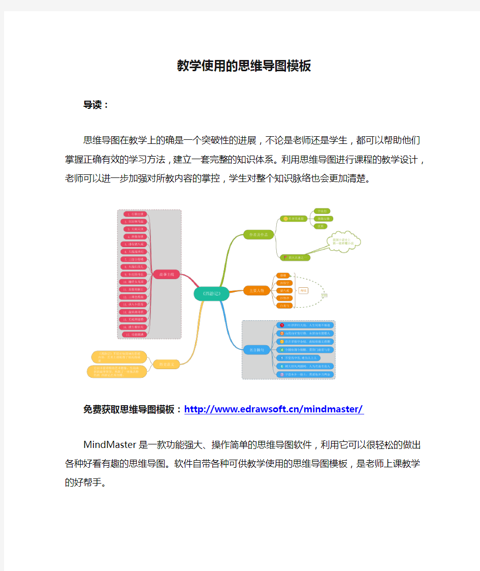 教学使用的思维导图模板