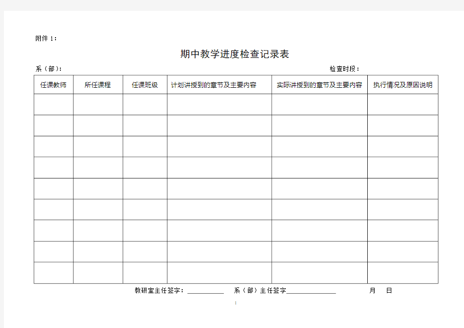 教学常规检查表格汇总