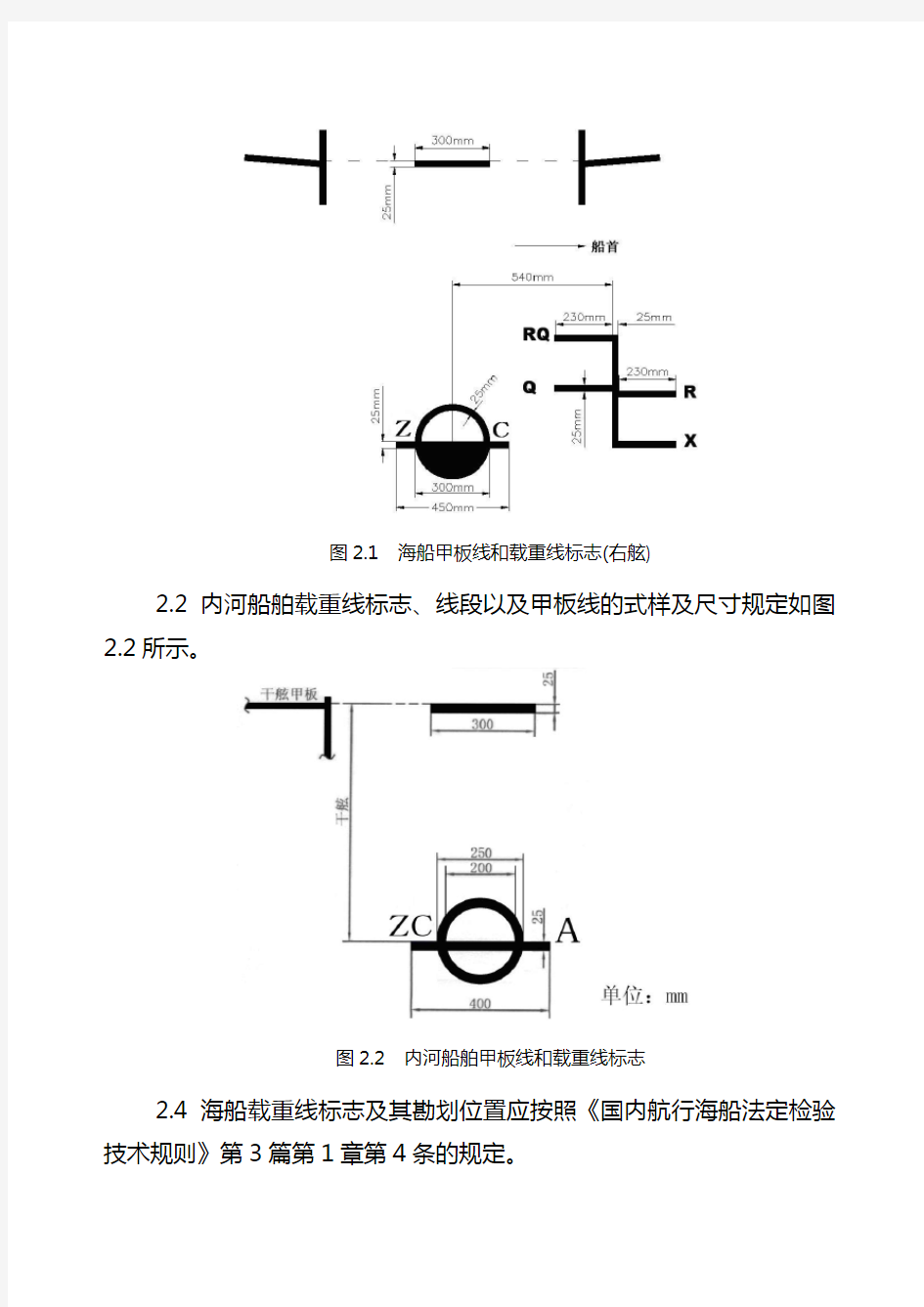 船舶载重线标志和水尺勘划及船体颜色标识检验指南