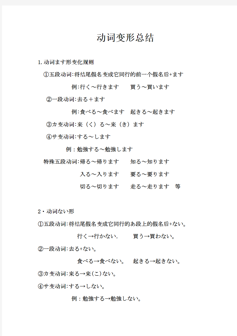 日语动词变形总结(10种-全)[1]