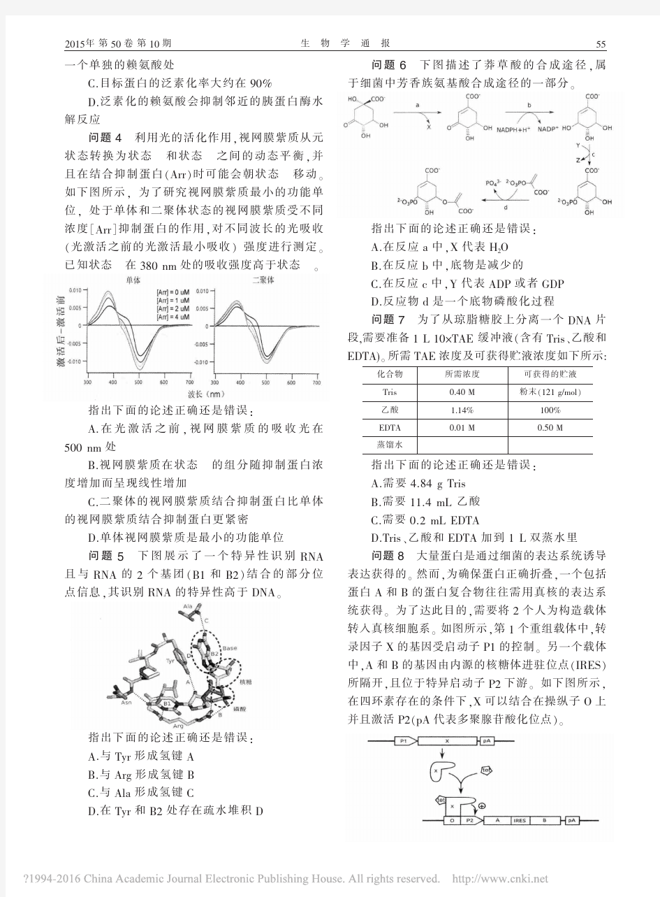 第24届国际生物学奥林匹克竞赛试题理论