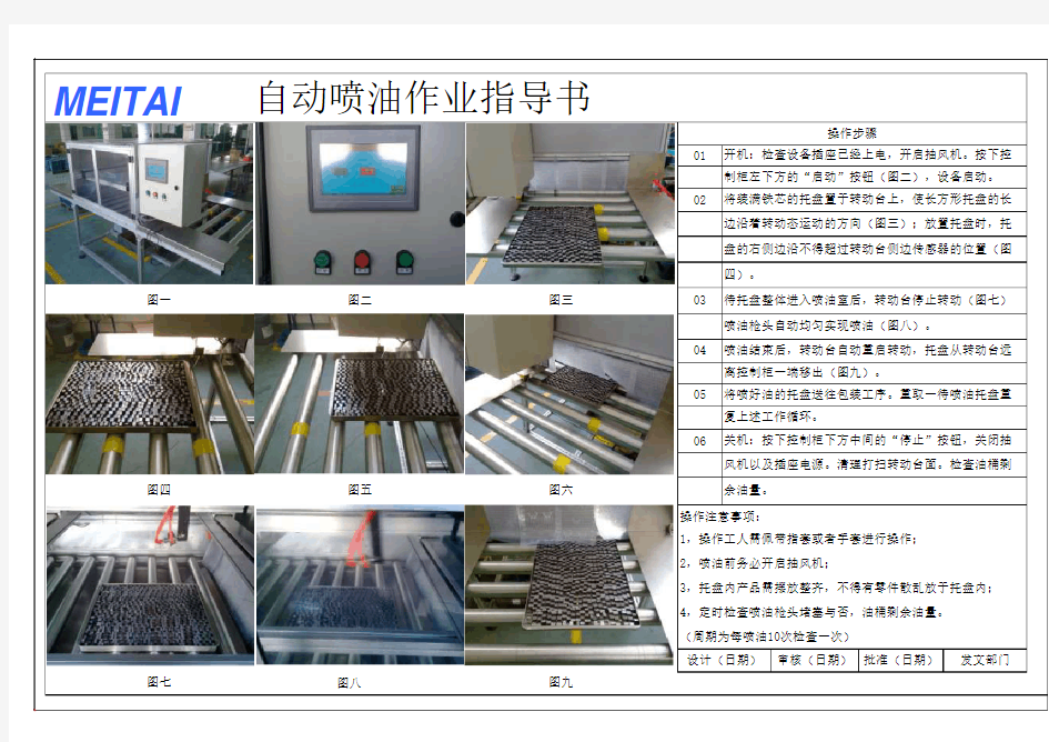 自动喷油线作业指导书