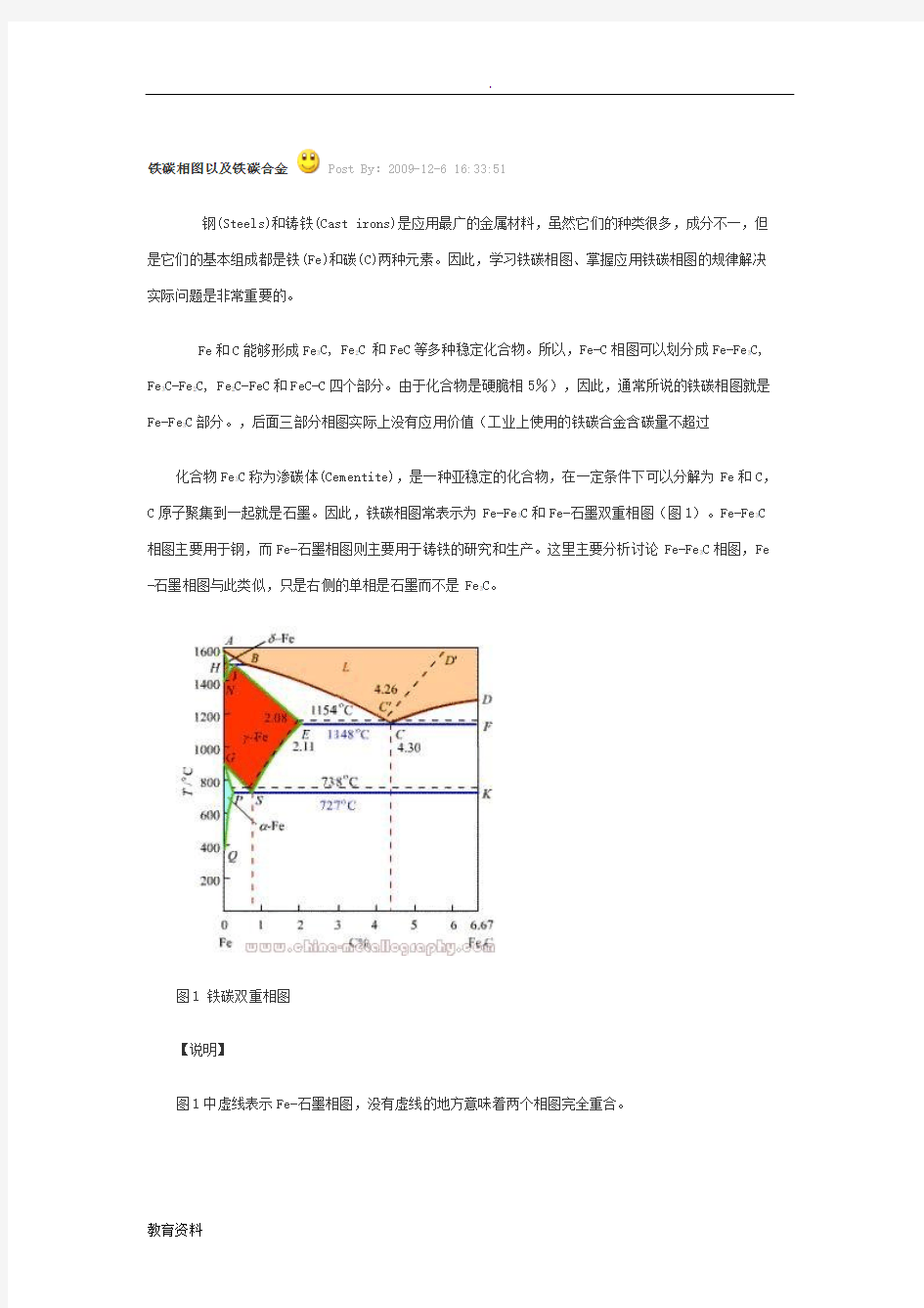 铁碳相图以及铁碳合金