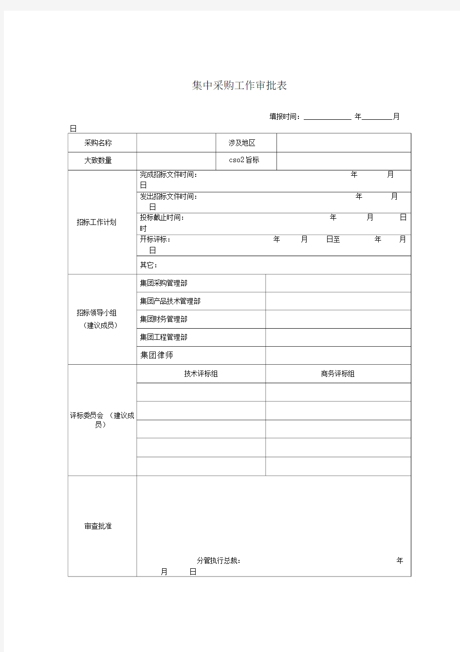 集中采购管理实施细则表单