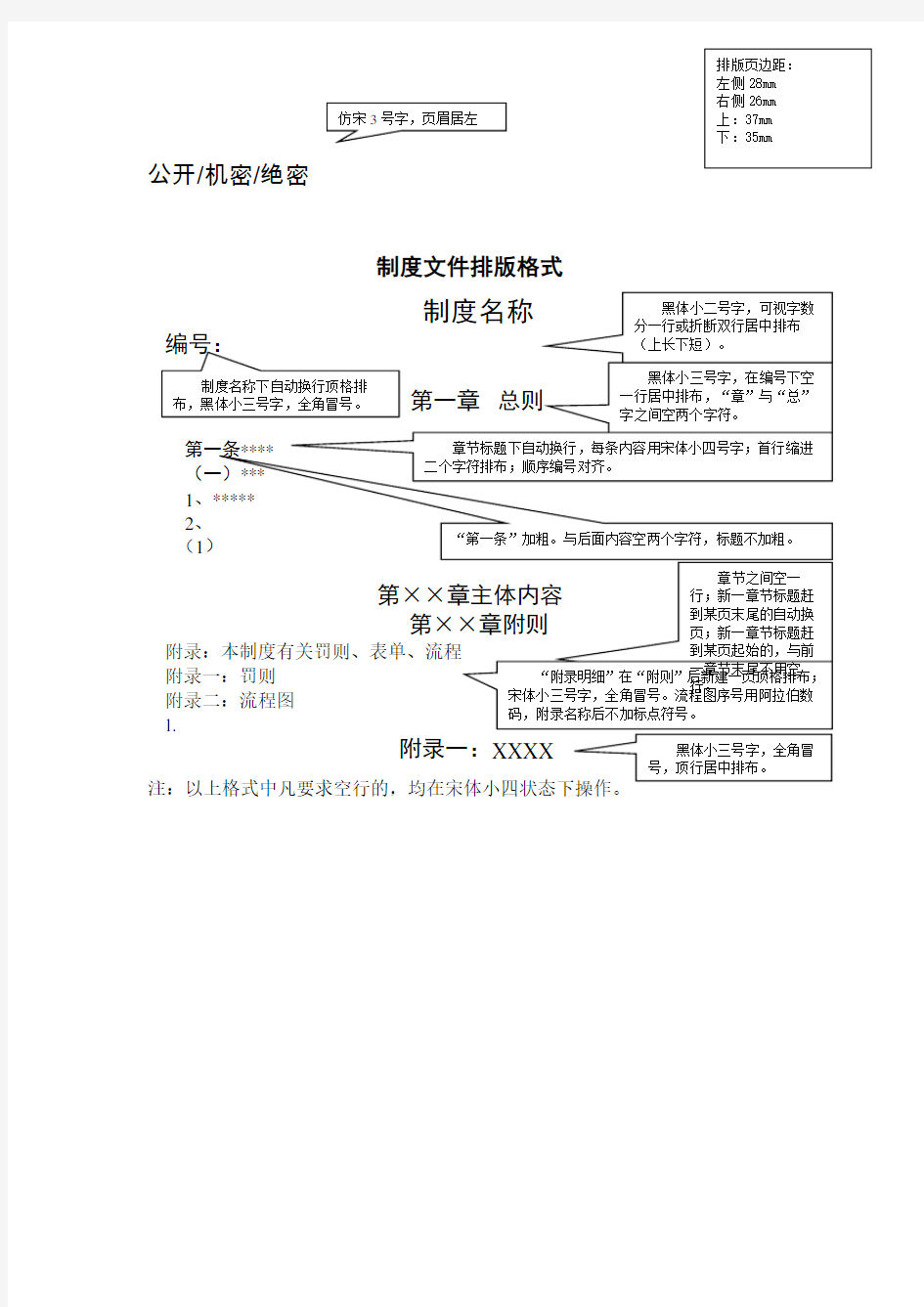 制度文件排版格式