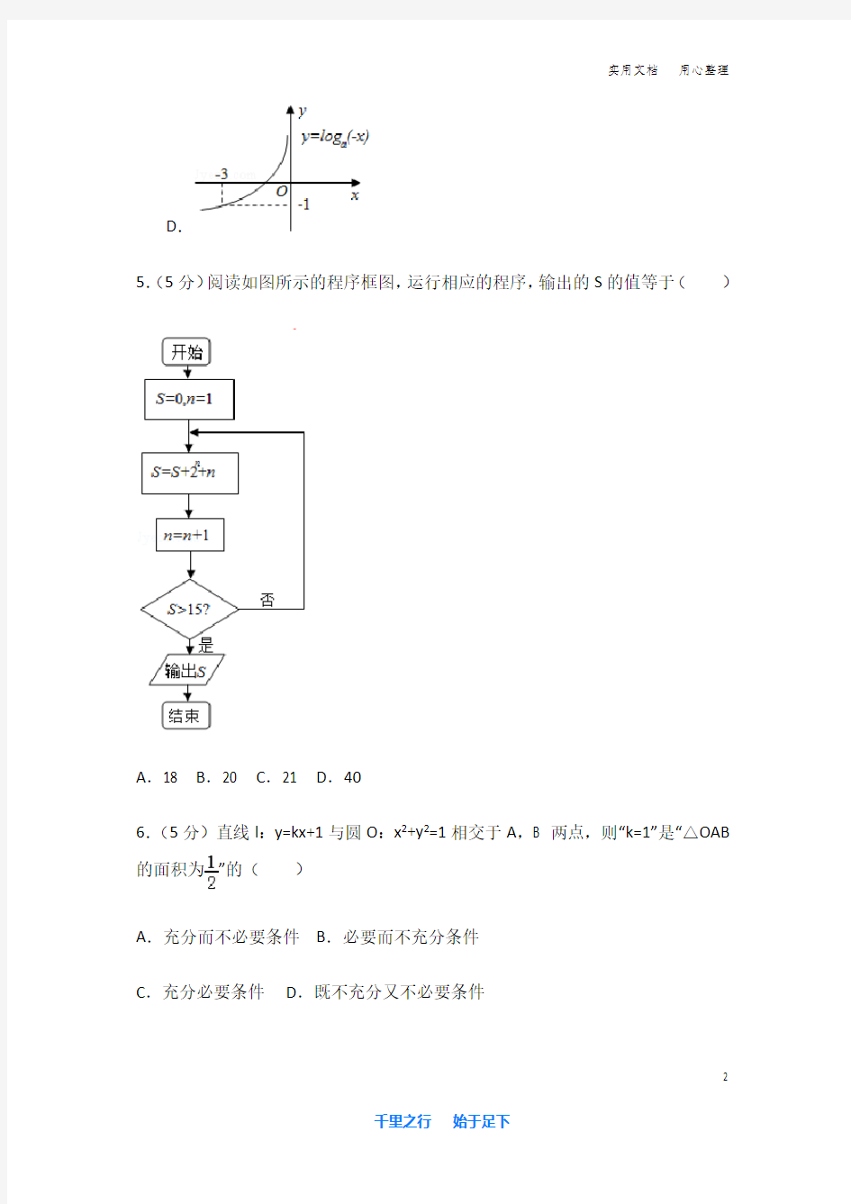 2014年 福建省 高考数学 试卷及解析(理科)