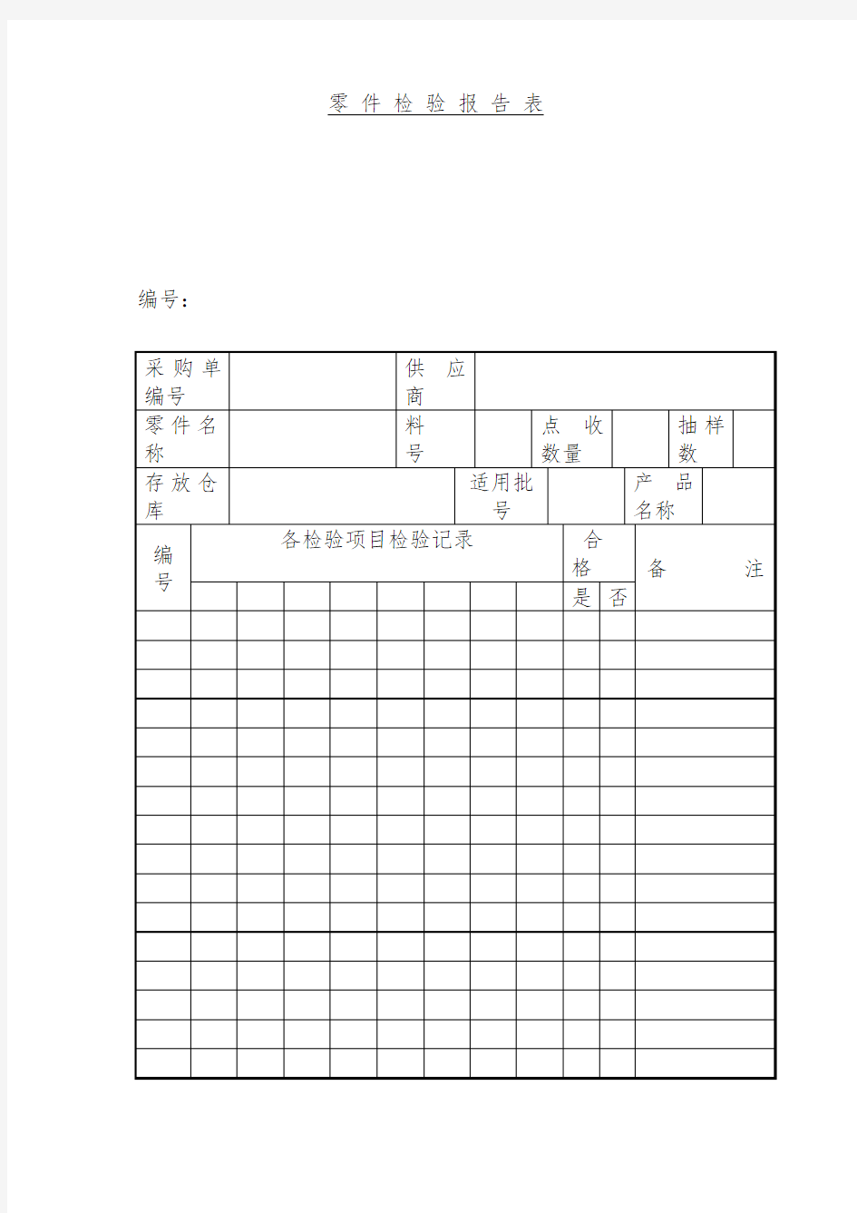 原材料检验记录分析报告表大全20