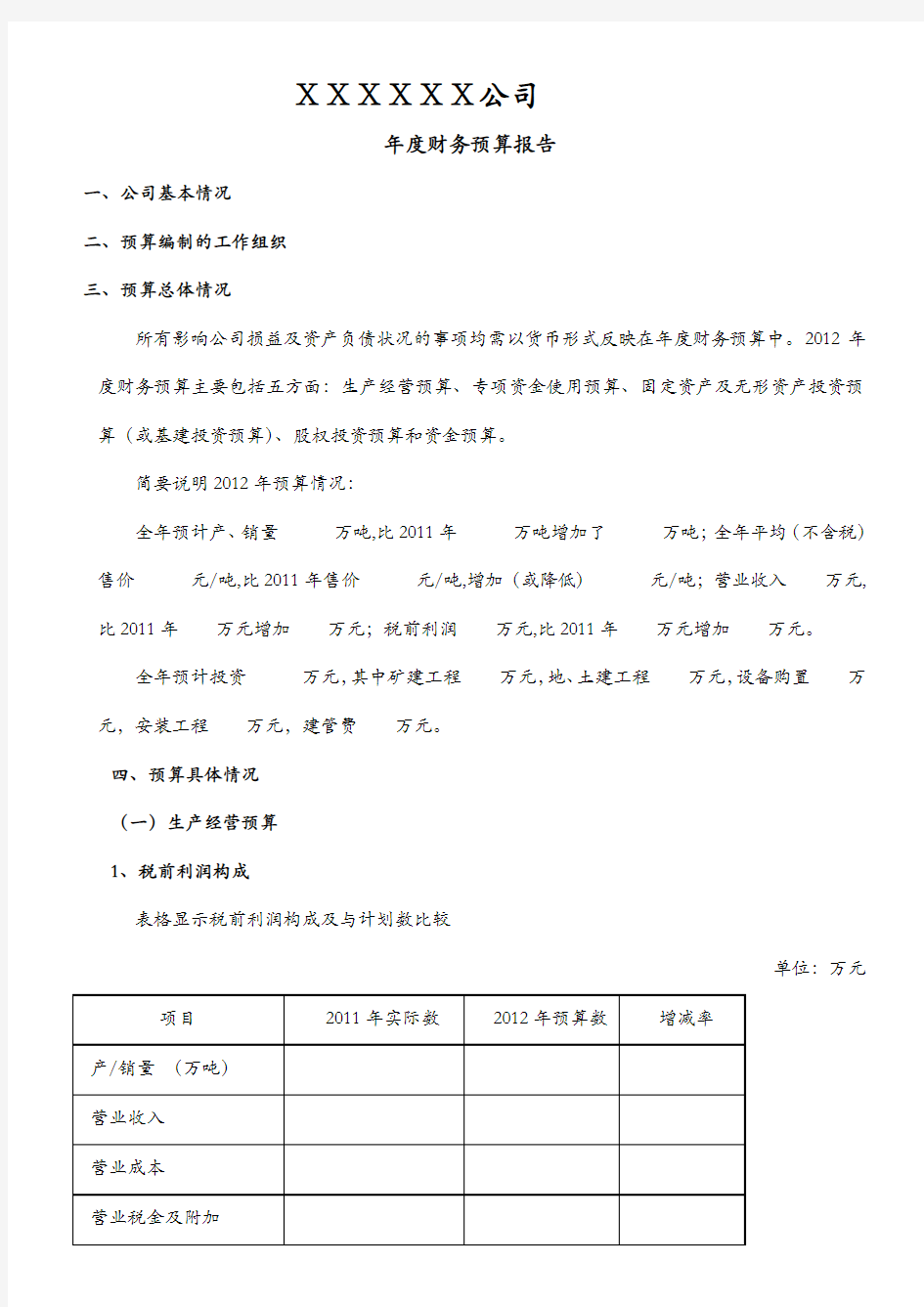 预算执行分析模板