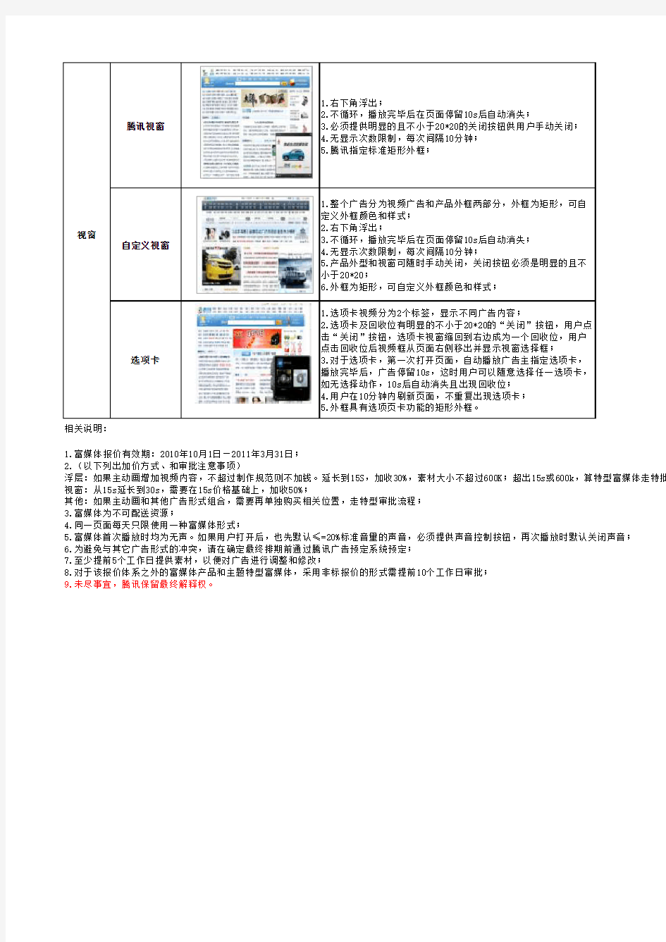 腾讯富媒体广告报价单(xxxx1001-xxxx331).xls