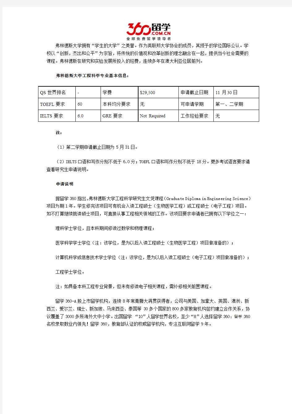 2016弗林德斯大学工程科学专业