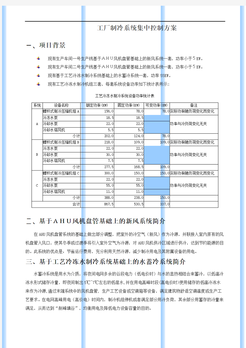 工厂制冷系统集中控制方案