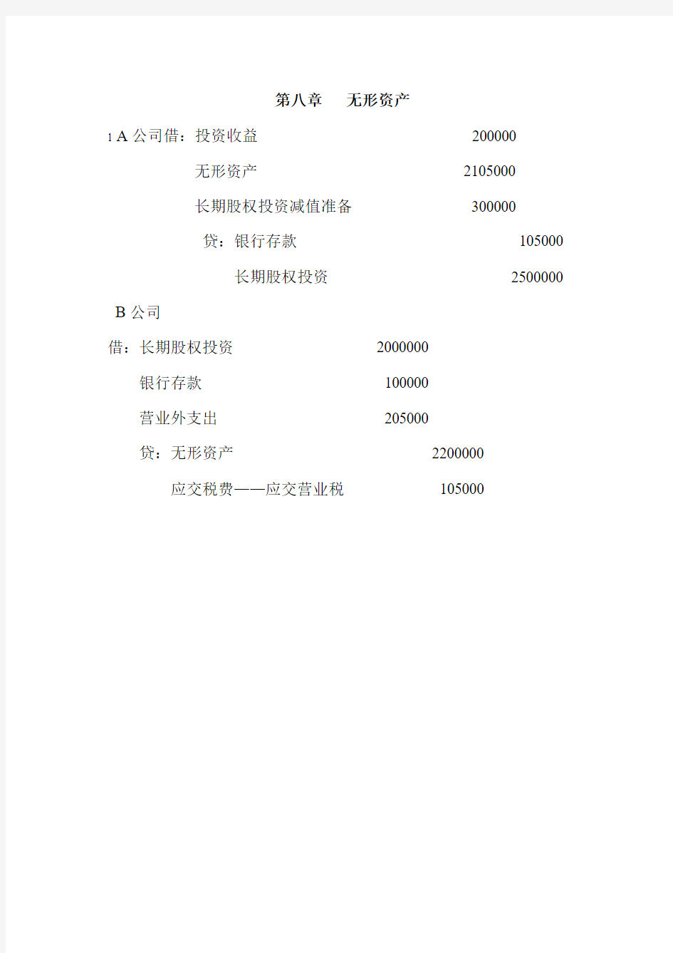 中级财务会计学(湖南大学出版社)第八章课后答案