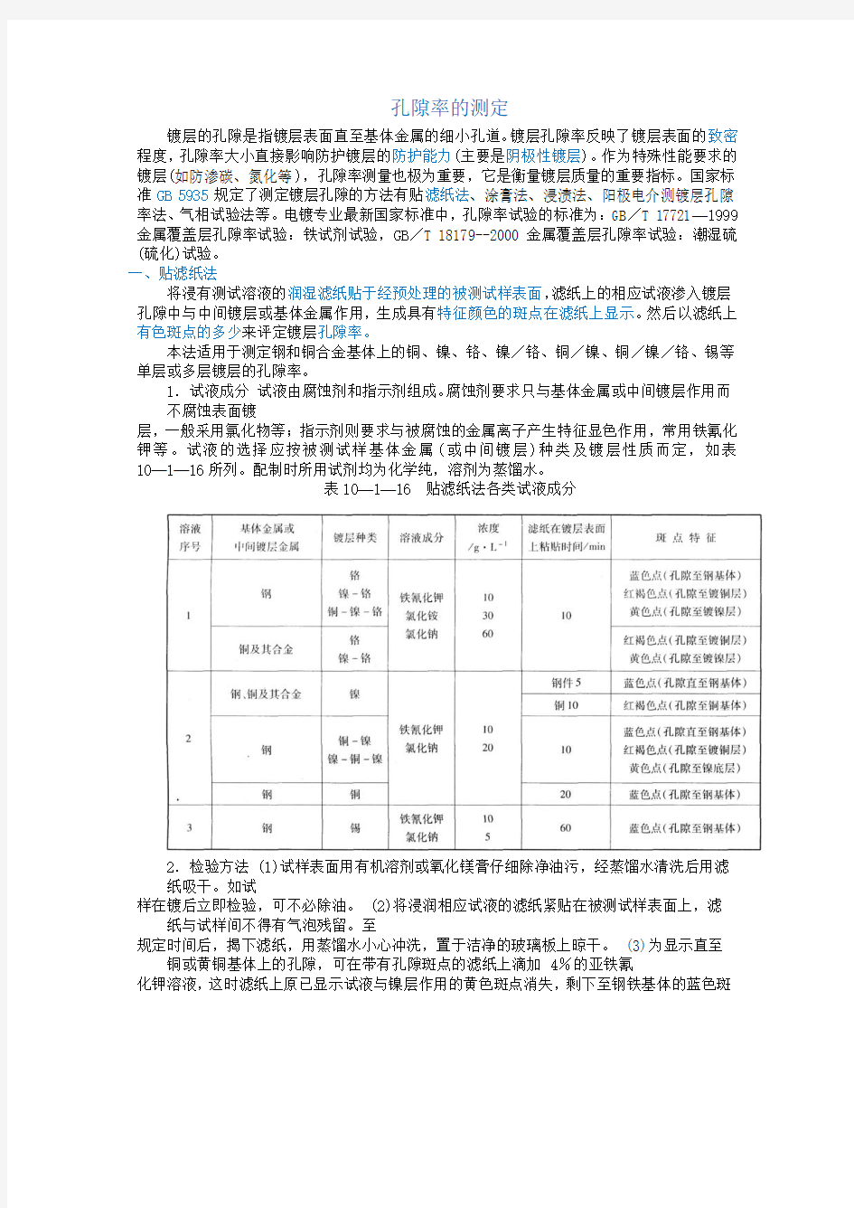 孔隙率的测定