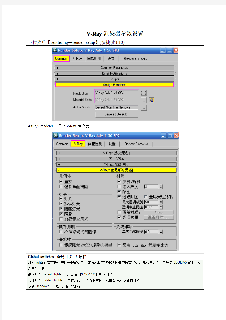 VRay渲染参数设置2013