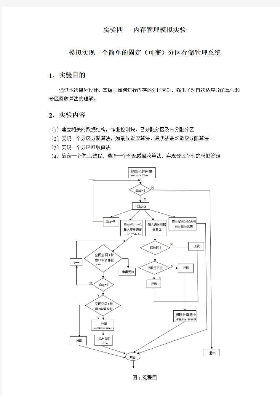 实验四   内存管理模拟实验