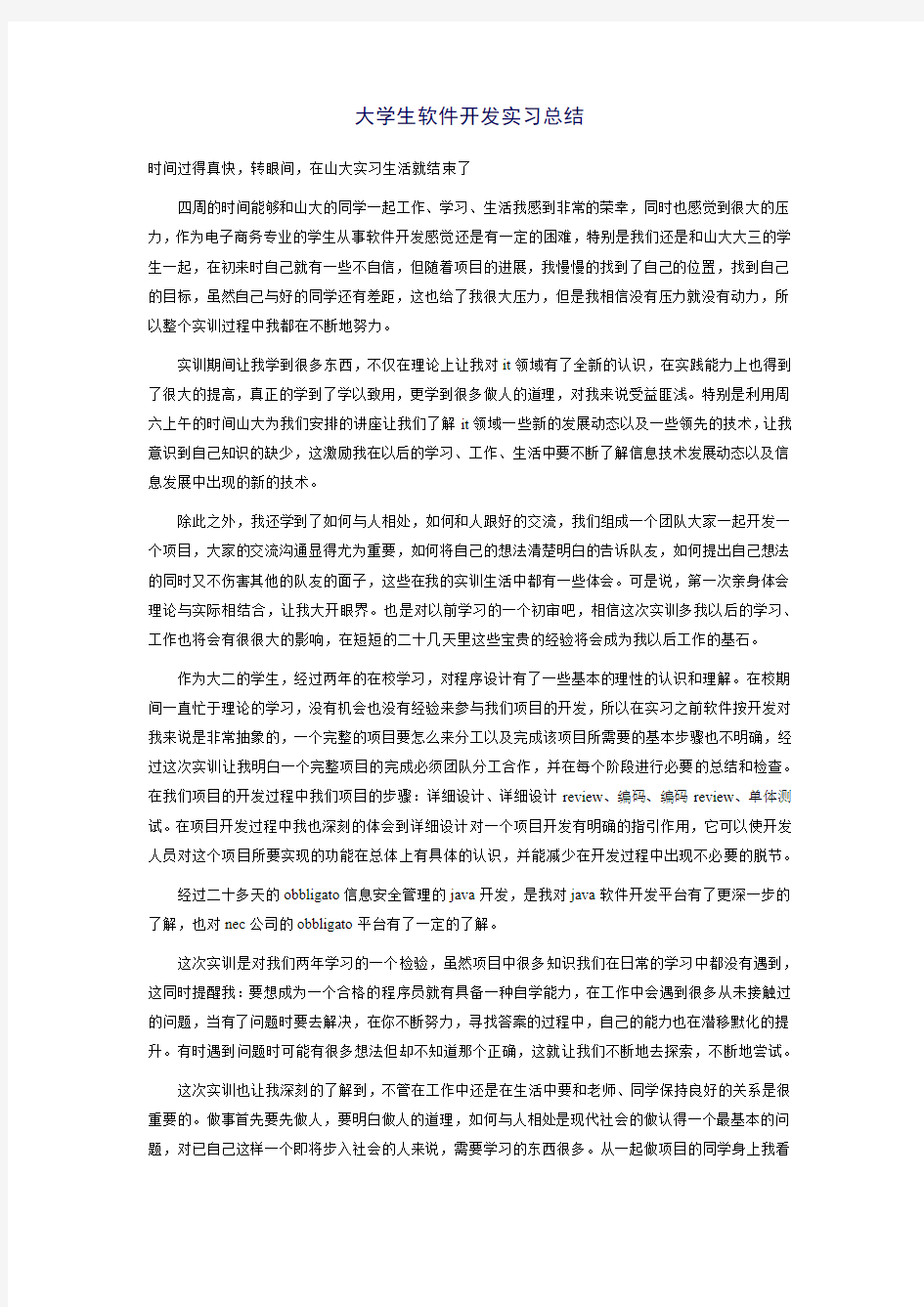 项目开发总结报告范文